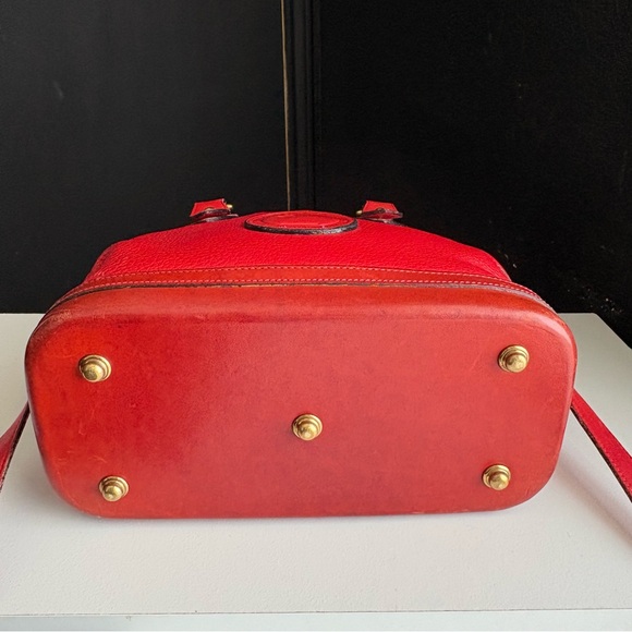 Dooney and Bourke awl Red Leather Norfolk Dome Satchel Bag - Picture 4 of 16